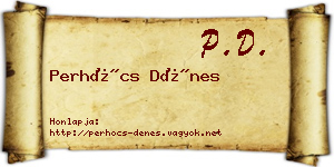 Perhócs Dénes névjegykártya